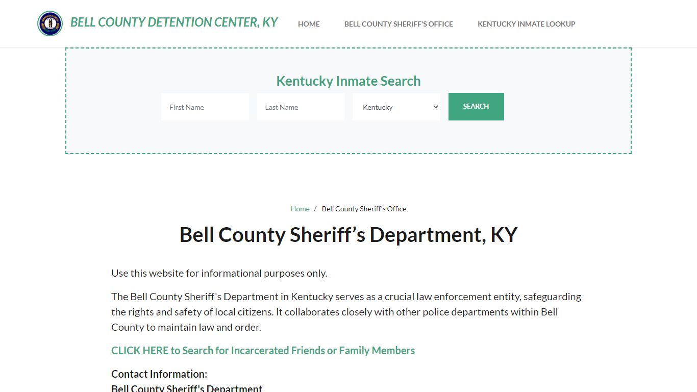 Bell County Sheriff Department, KY Arrests, Warrant Lookup